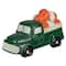 9.5" LED Lighted Green Ceramic Truck Hauling Pumpkins Autumn Harvest Decoration